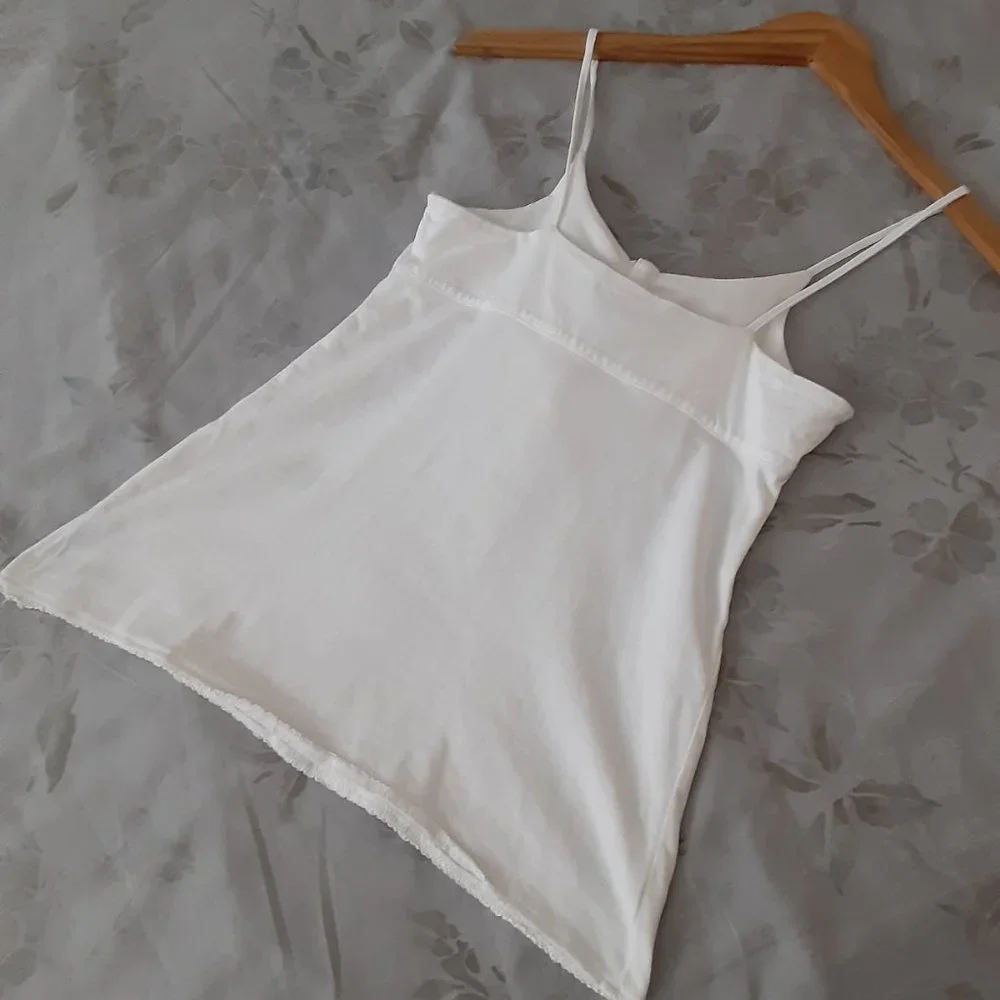 Ralph Lauren girls white cotton ruffle front camisole size 6x